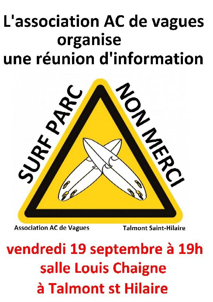 Contre le Surf Parc de Talmont - Réunion d'information