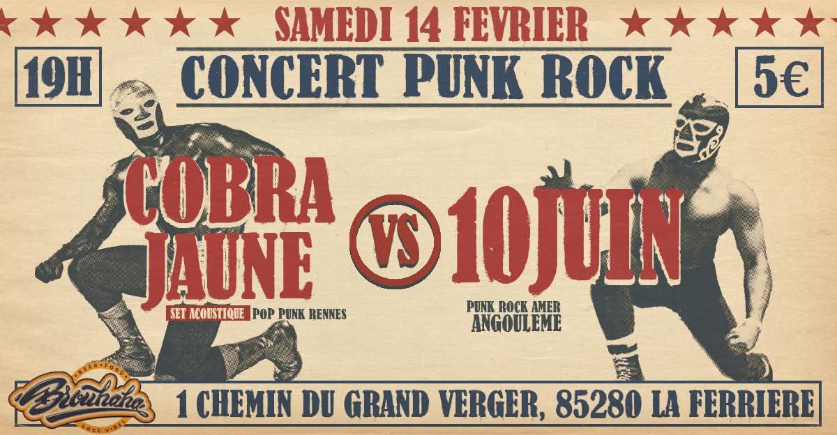 CONCERT PUNK ROCK AU BROUHAHA ! 10 Juin – Cobra Jaune