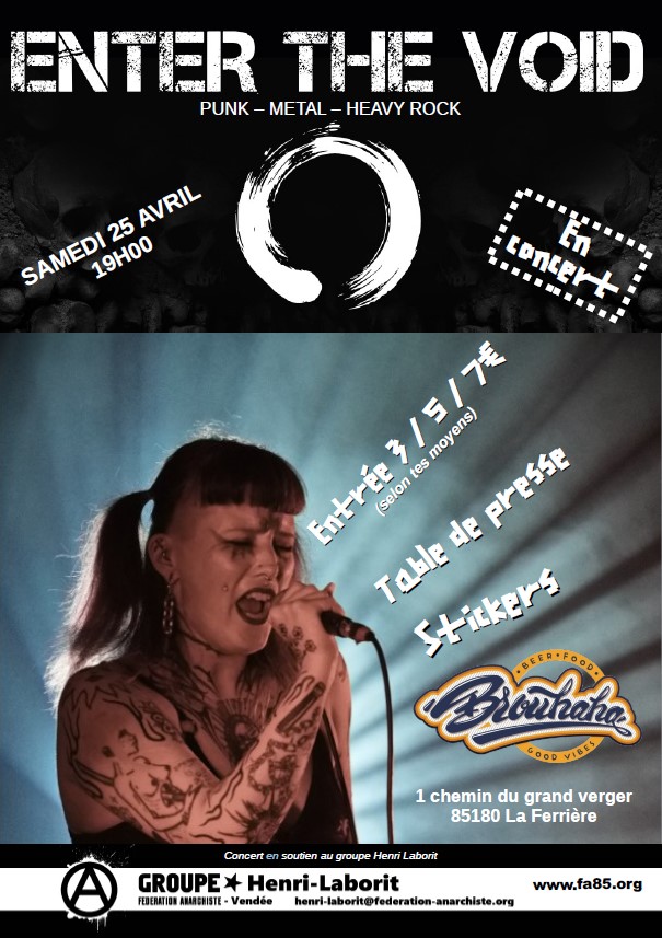 25-04 : Concert punk-métal en soutien au groupe HL