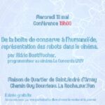 Mercredi 13 mai à 19h conférence “De la boîte de conserve à l’humanoïde” représentation des robots dans le cinéma par Aldric Bostffocher