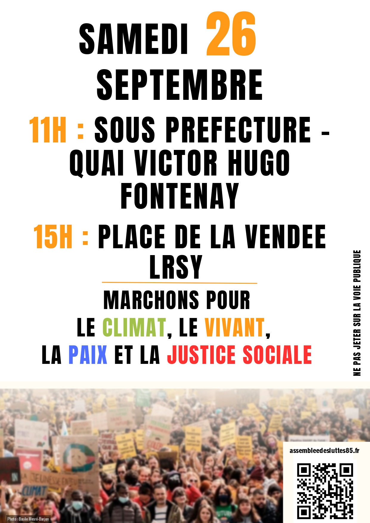 Mobilisation 26 septembre : marche pour le climat, le vivant, la paix et la justice sociale