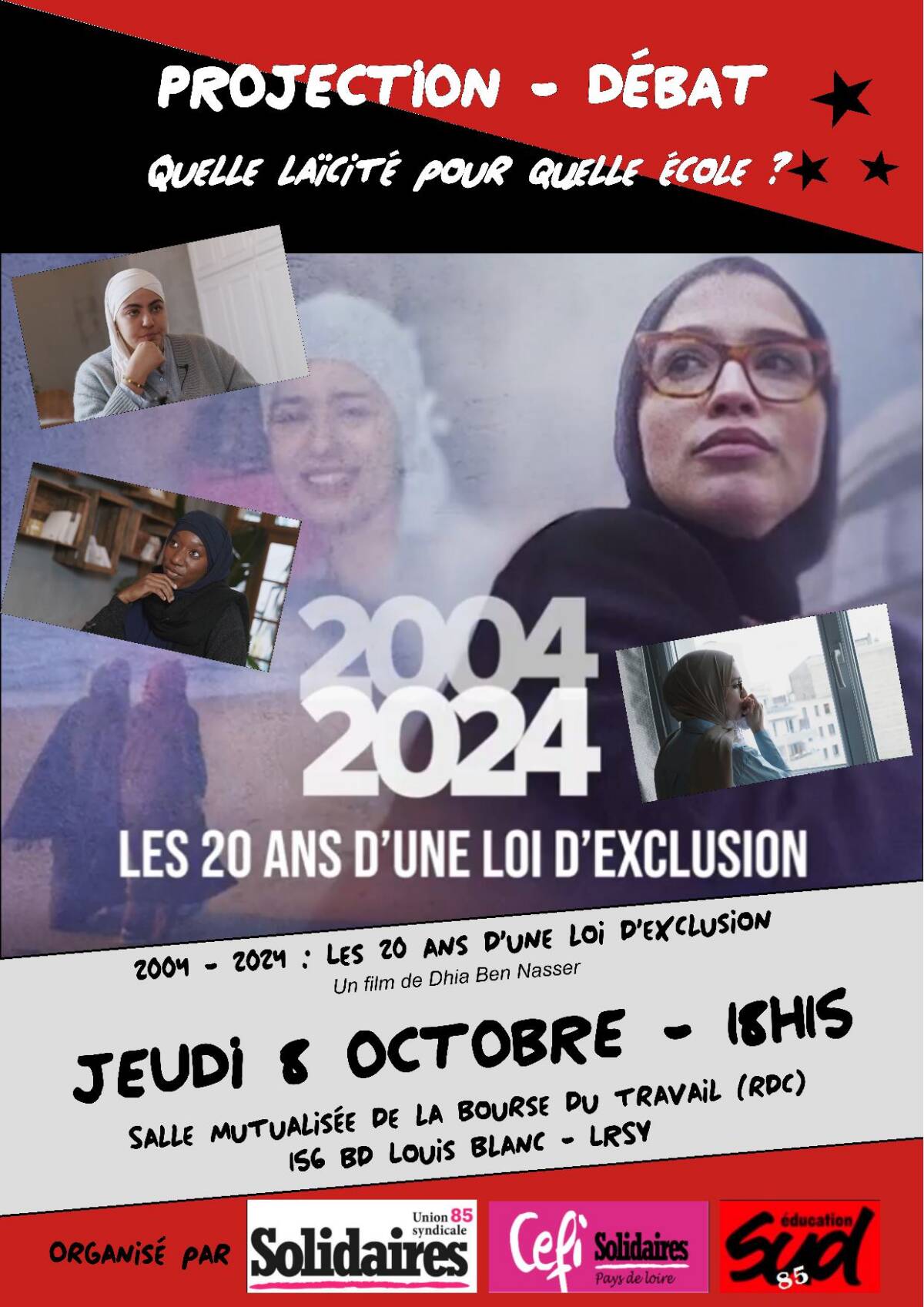 Projection-débat sur la laïcité à l’école organisé par SUD éducation 85