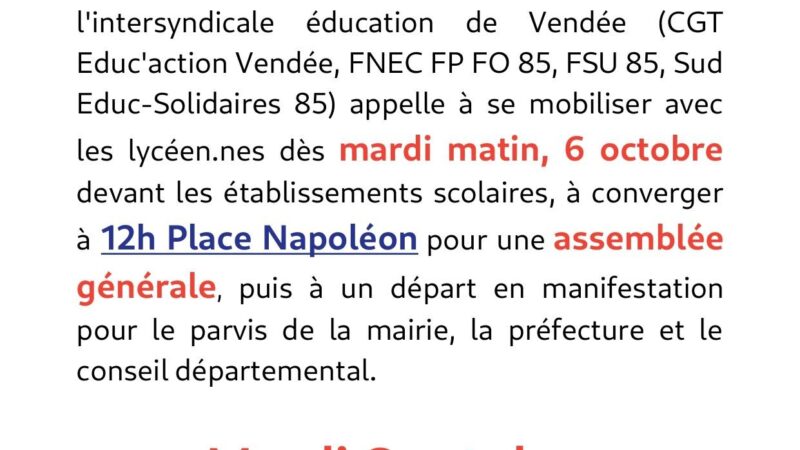 L’intersyndicale rejoint le mouvement du 6 octobre